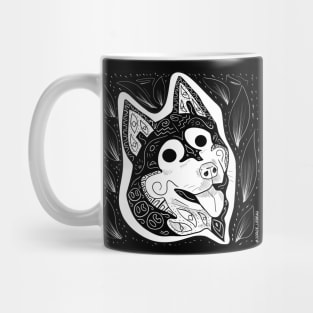 wild wolf in ecopop tribal art zentangle Mug